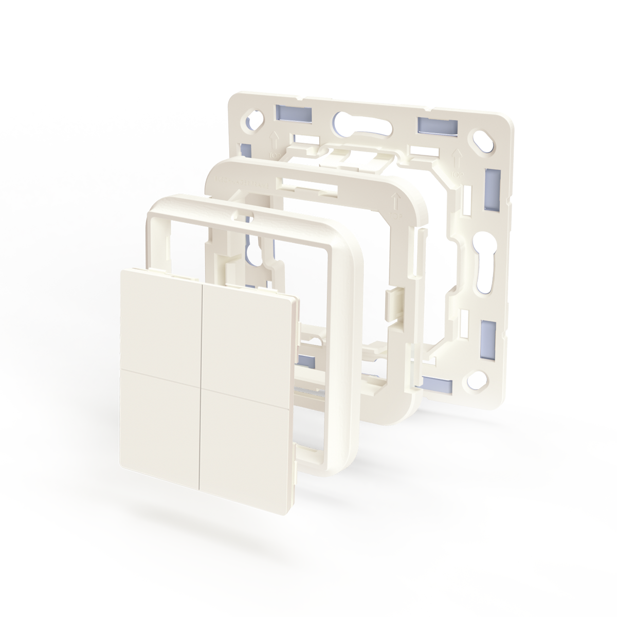 Shelly Plug&Play Zubehör Blu Wall Switch 4 für Gira & Merten - SMARTBLU