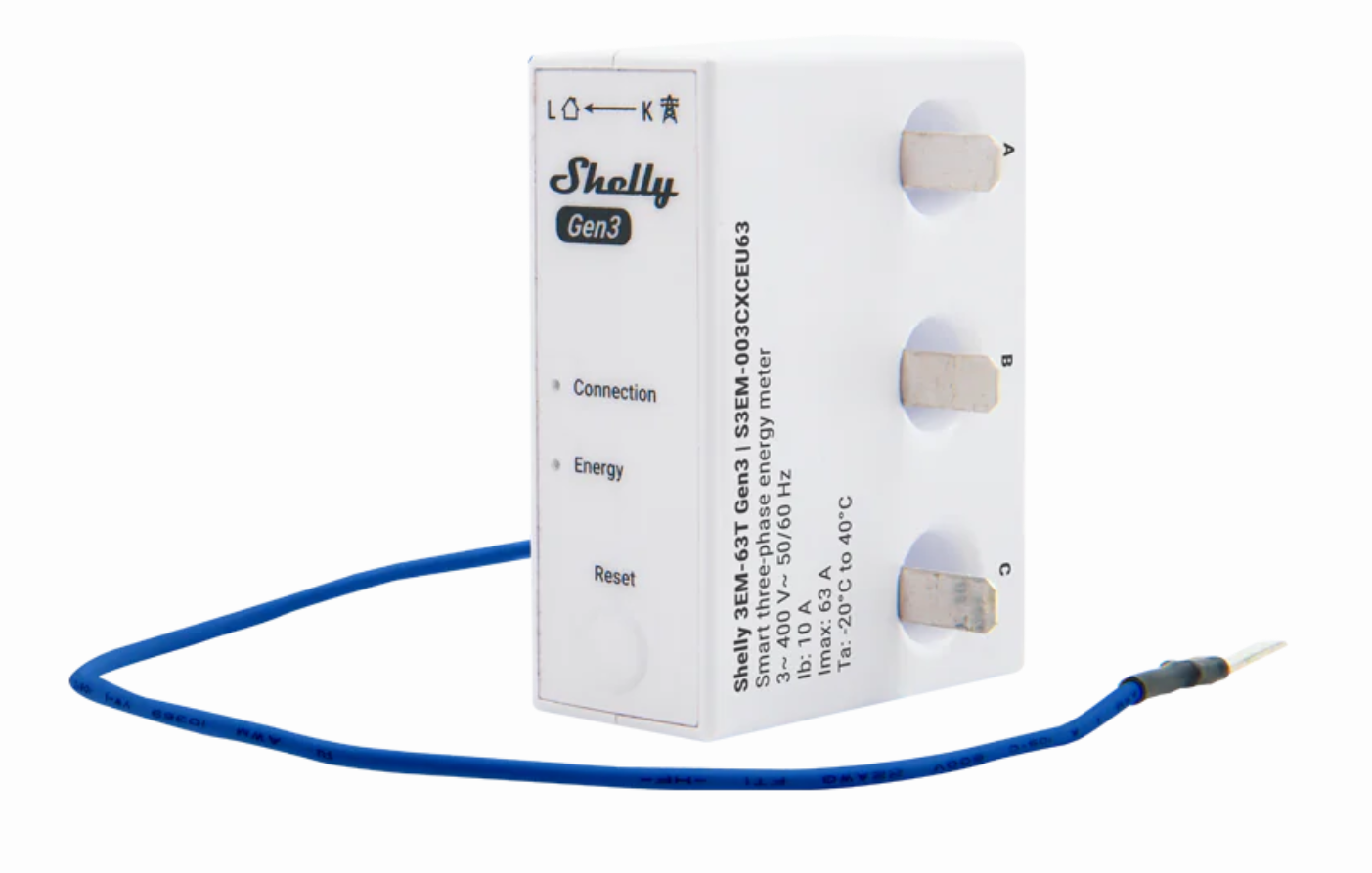 Shelly Pro 3EM - 120A incl. 3 terminali di misurazione e cavo di ...