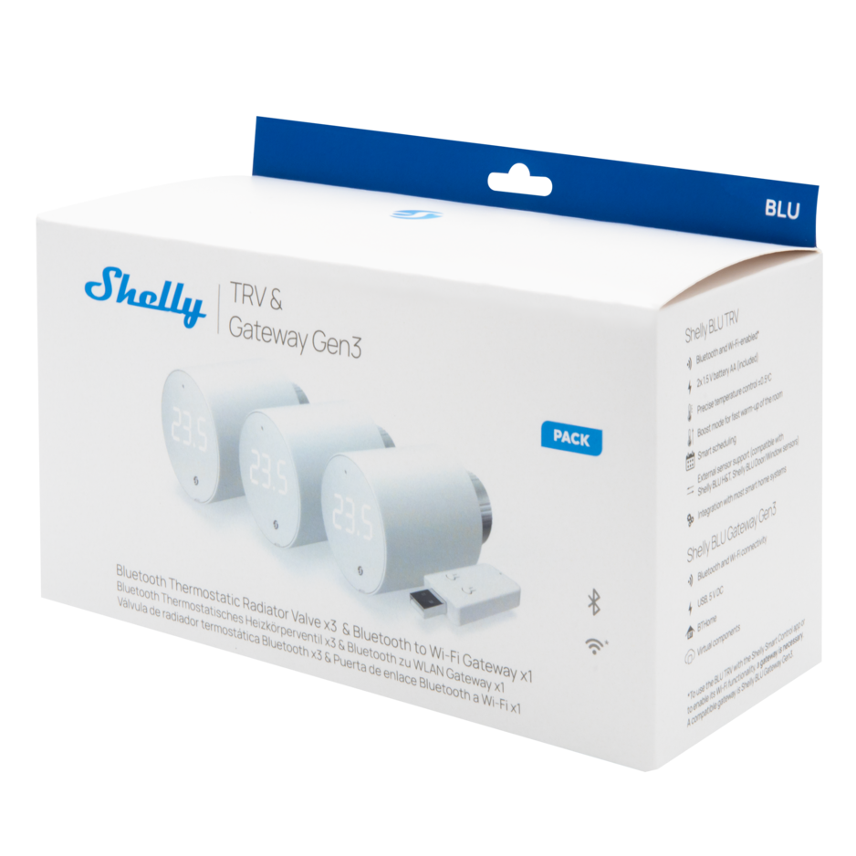 Shelly · Plug & Play "Blu TRV & Blu Gateway Gen3" 3er Set - SMARTBLU