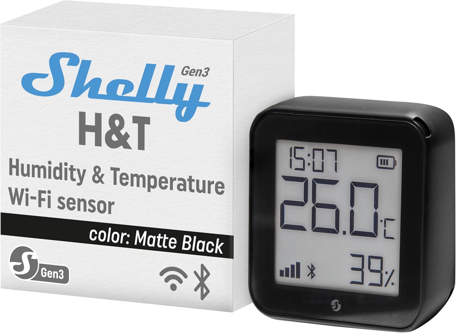 Shelly Plus H&T Gen. 3 Farbe Matte Black - SMARTBLU