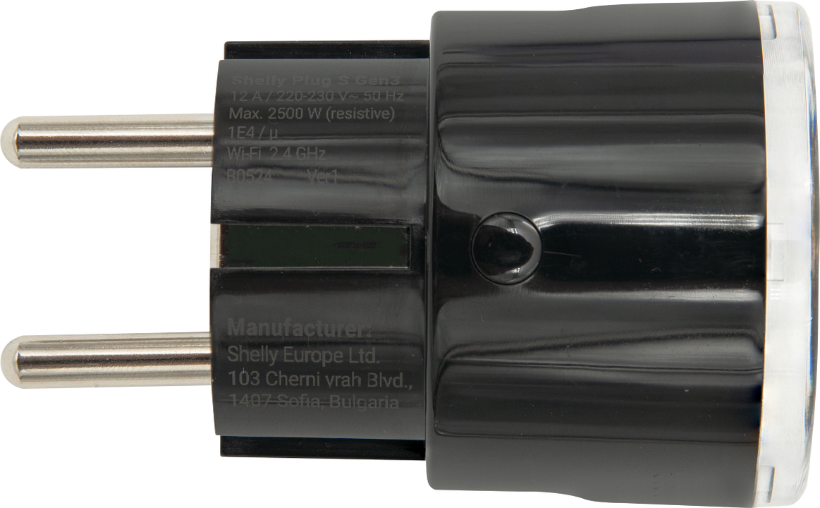 Shelly · Plug & Play "Plug S Gen3 Matter" Farbe Schwarz - SMARTBLU 