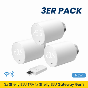 Shelly · Plug & Play "Blu TRV & Blu Gateway Gen3" 3er Set