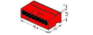 Wago Serie 243- 8-Leiter-Micro-Klemme (50 Stück) rot