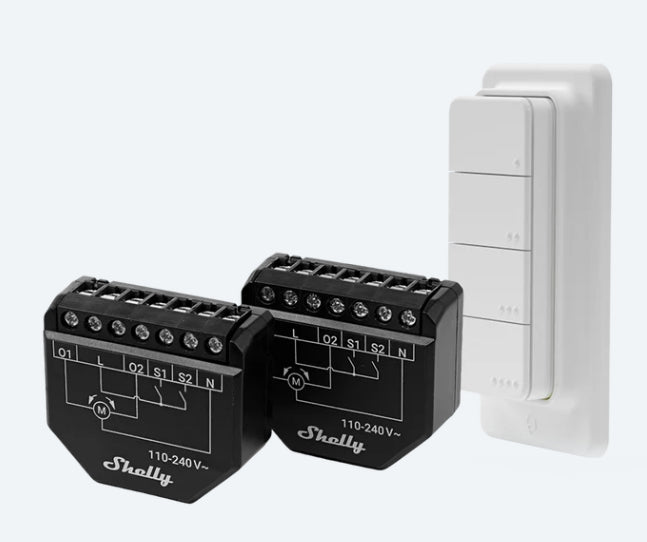 Shelly Shutter x2 + BLU RC Button 4 - SMARTBLU 